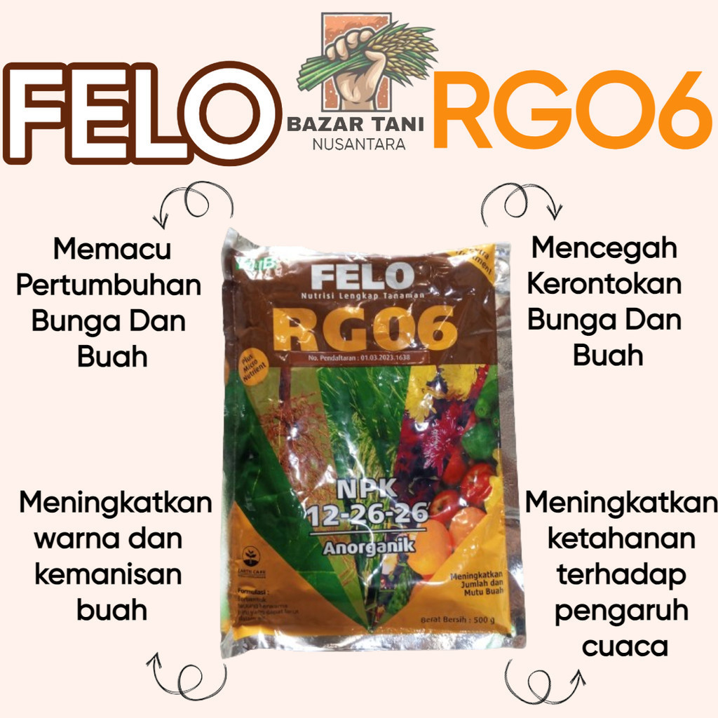 BTN felo rg 06 500gram pupuk  BUAHnpk masa pembuahan