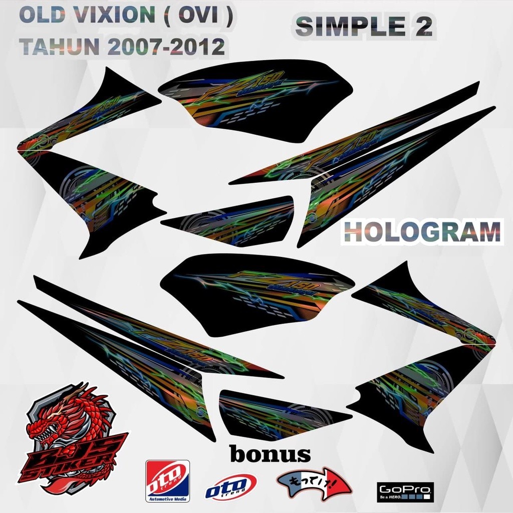 striping old vixion - striping sticker stiker polet lis HOLOGRAM old vixion OVI OLD VIXION 2007-2012