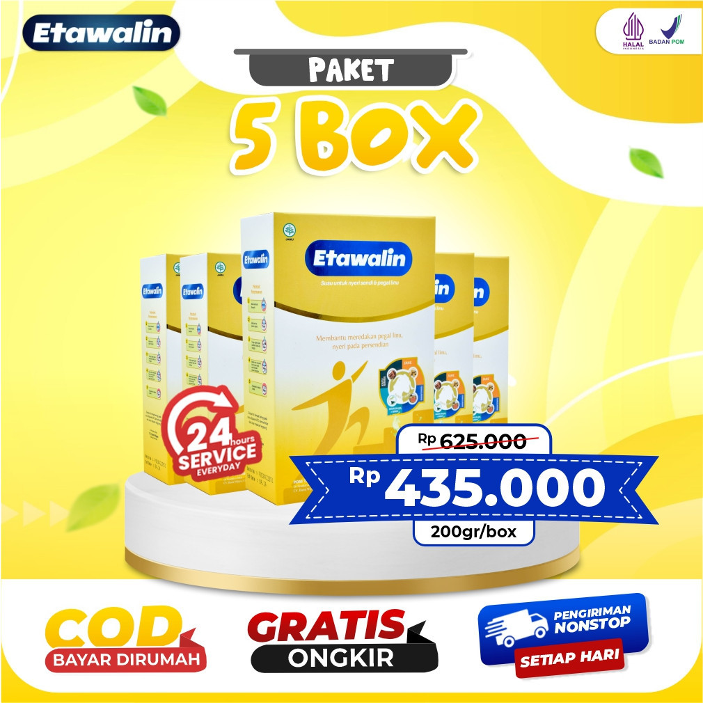 

Susu Etawalin 5 Box – Susu Kambing Etawa Atasi Nyeri sendi Tingkatkan Kepadatan & Kesehatan Tulangi Susu Anti Asam Urat