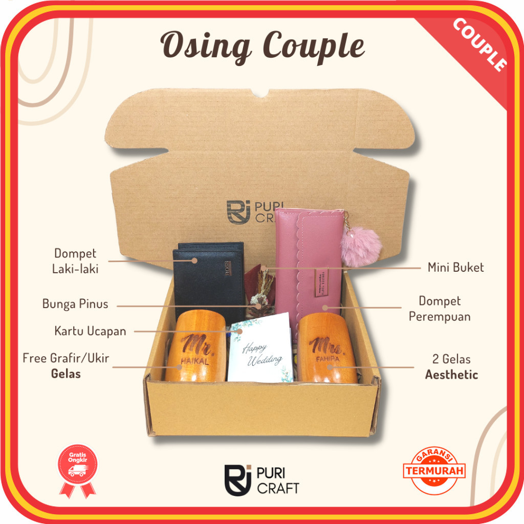 

Souvenir Keren Unik Kekinian cocok buat pacar pernikahan Anniversary Termurah / OSING Couple Series / FREE UKIR / Hampers Pernikahan / Hampers Wedding / Kado Pernikahan / Kado Aesthetic / Wedding Gift / Hampers Lebaran / Kado Unik / Kado Cowok / Kado Cewe