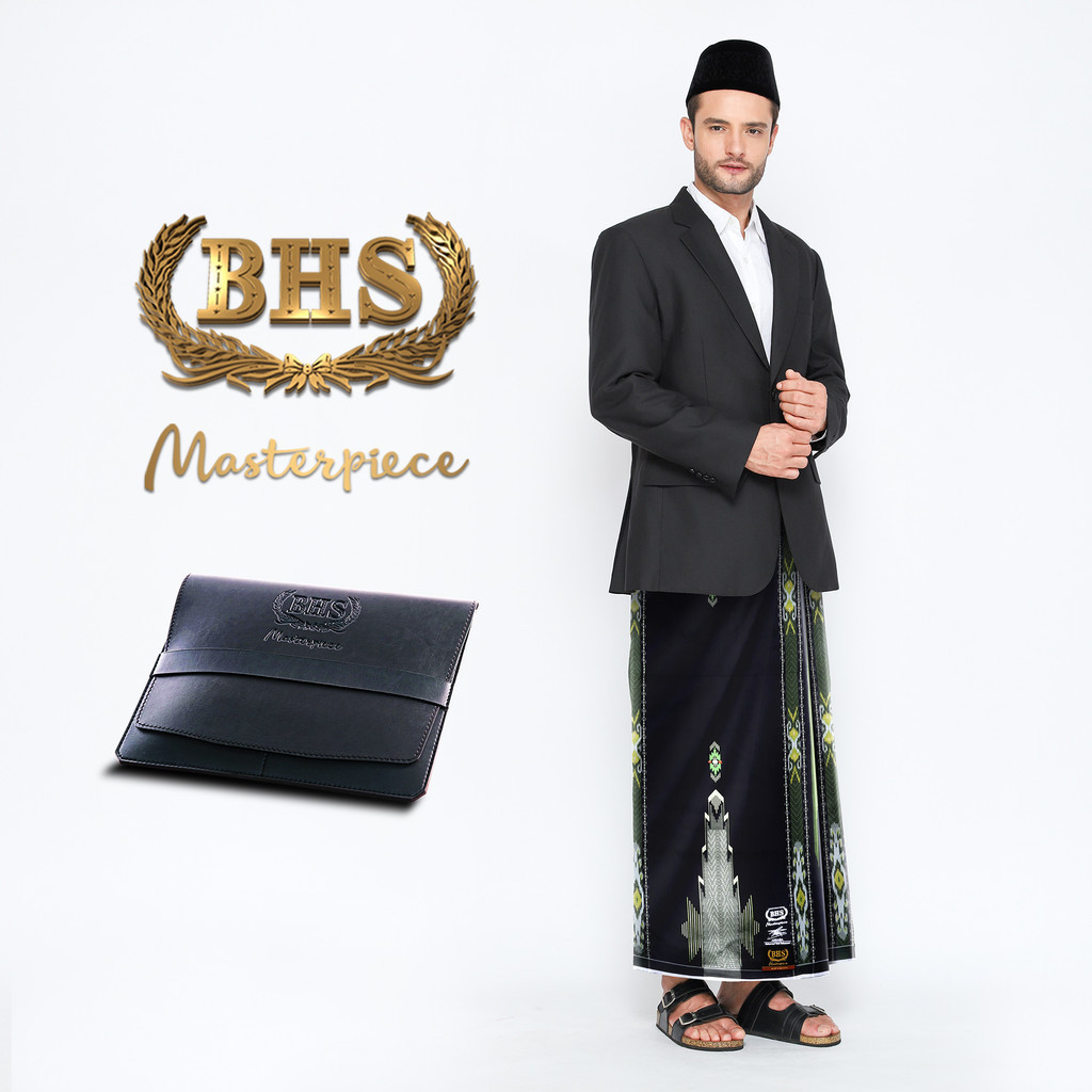 Sarung BHS Masterpiece Gold Motif M79 SIF Hitam Hijau