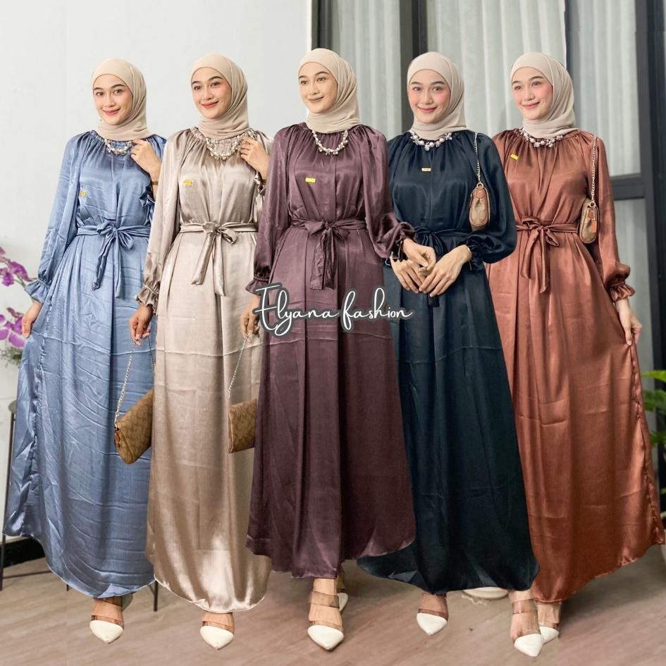 Gamis Wanita Shimmer Cradenza Silk Premium - Gamis Kondangan Terbaru - Gamis Cradenza Shimmer Silk B