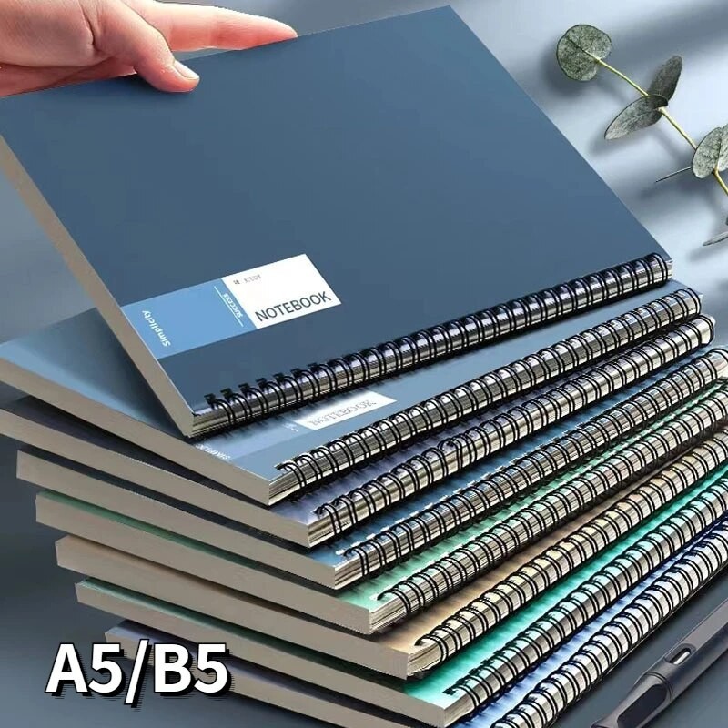 

A5 B5 Notebook 40/80Sheets Spiral Coil Thickened Notebook Diary Journal Notepad line Notebook Office School Stationery