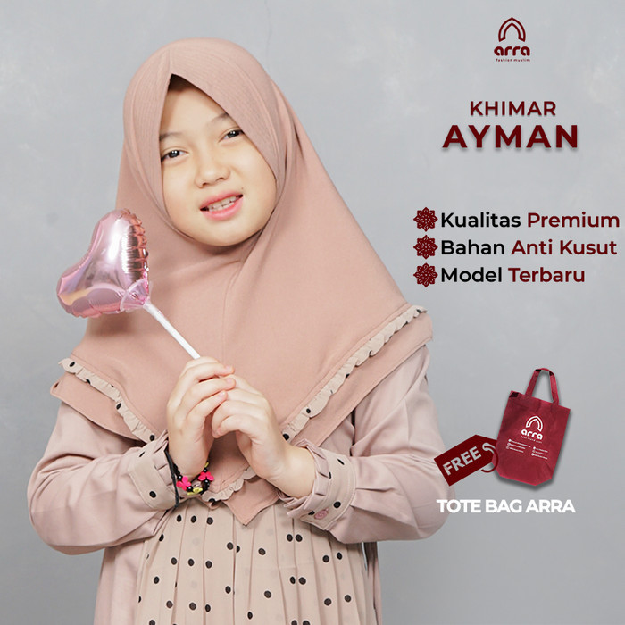 ARRA - Khimar Anak Ayman Fashion Muslim - Cokelat, S