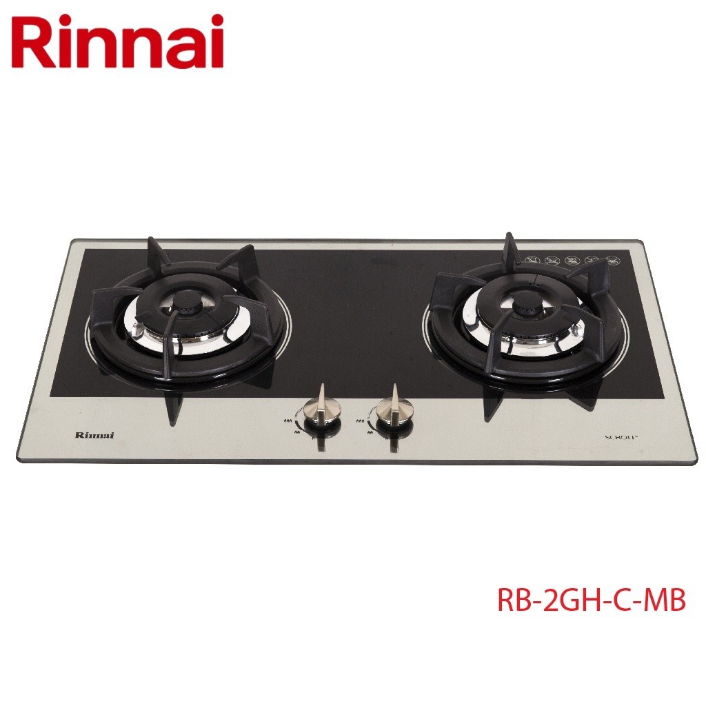FROMO SPESIAL Kompor Tanam Rinnai 2 Tungku RB-2GH-C (MB) | Kompor Gas Tanam Rinnai 2 Tungku Hitam