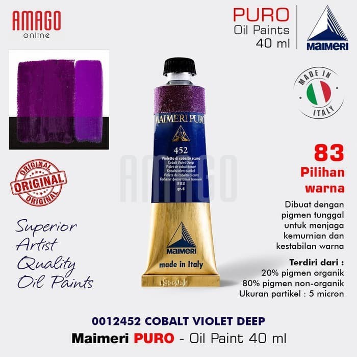 

MAIMERI Puro - Oil Paint - Cobalt Violet Deep - 40ml - M0012452
