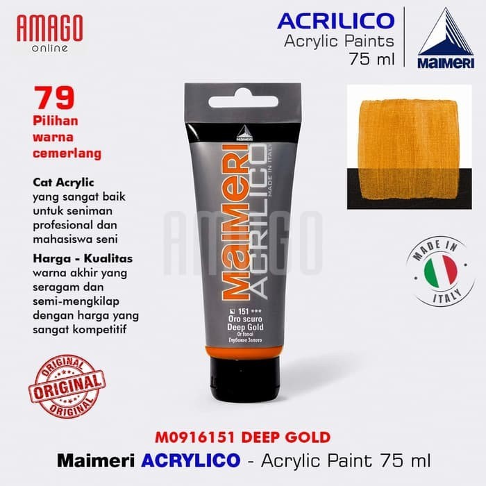 

MAIMERI Acrilico - Acrylic Paint - Deep Gold - 75ml - M0916151