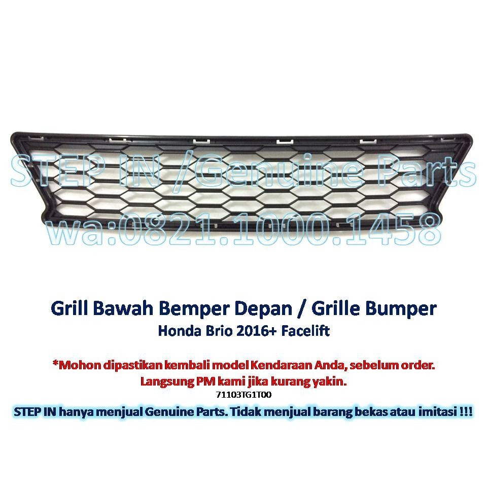 Grill Bemper Bawah Honda Brio 2016 2017 2018 2019 2020 2021 2022 ram Lower Grille Kisi-kisi jaring-j