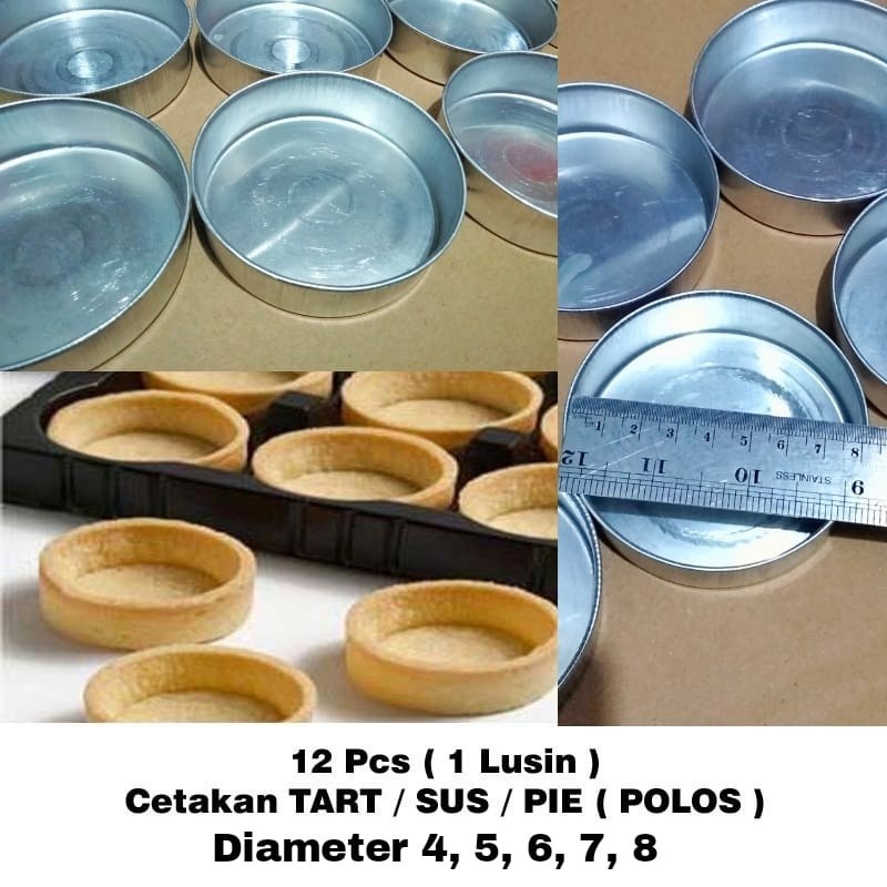 isi 12 PCS Cetakan Tart let / Cetakan Tart Mini / Cetakan Pie Mini / Cetakan Kue Pie