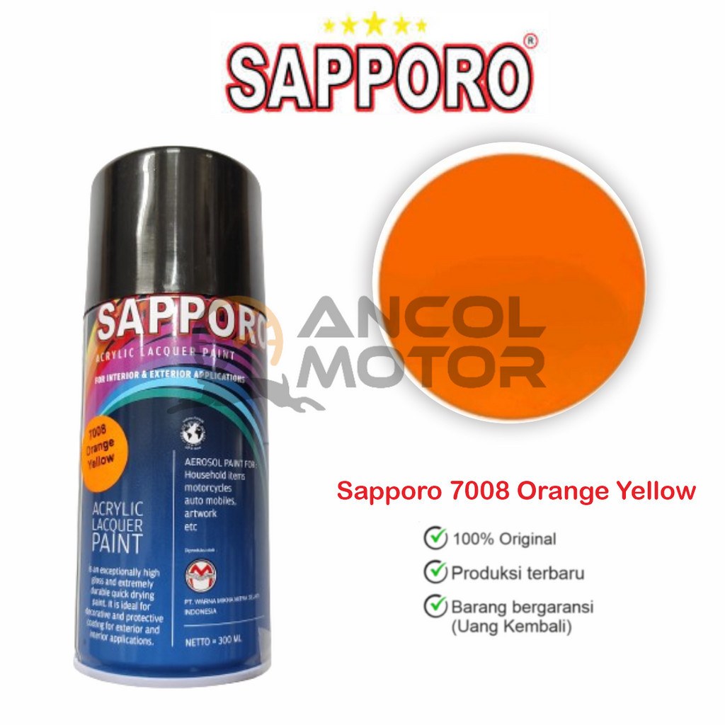

Sapporo Orange Yellow Fluorescent 7008 Cat Semprot Aerosol Stabilo