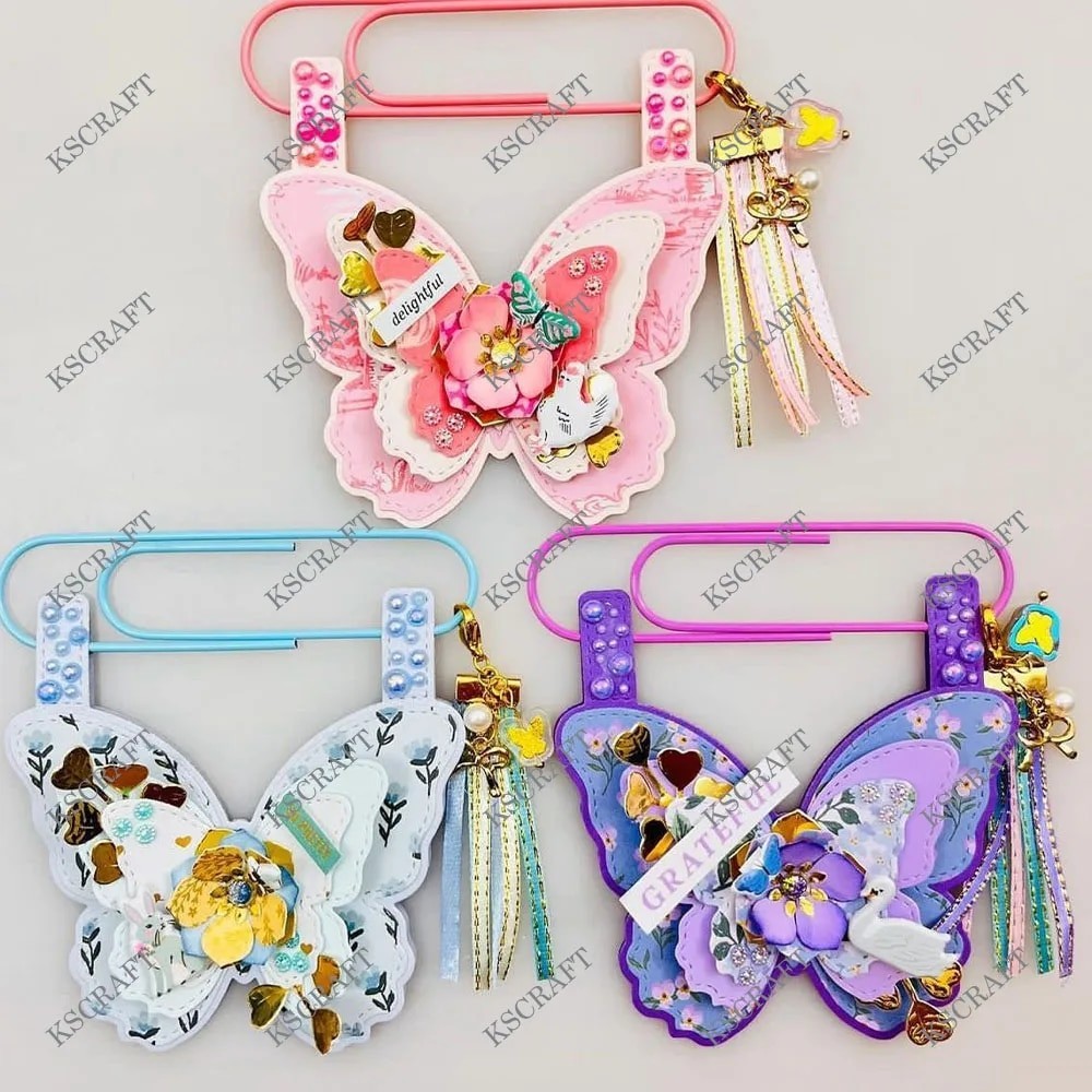 

KSCRAFT Butterfly Jumbo Paper Clip Banner Metal Cutting Dies Stencils for DIY Scrapbooking Decorative Embossing DIY Paper Cards
