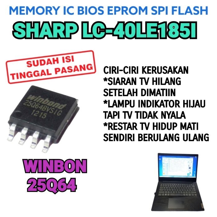 IC MEMORY FLAS SHARP LC-40LE185I LC-40LE1851 BIOS LC 40LE185I 40LE1851 -BB12
