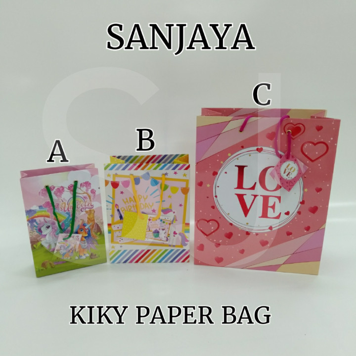 

(HASANS HOME)Kiky Tas Tali Paper Bag Motif / Paper Bag / Tas Kertas Motif Kartun Anak Anak / Kiky Tas Tali Paper Bag