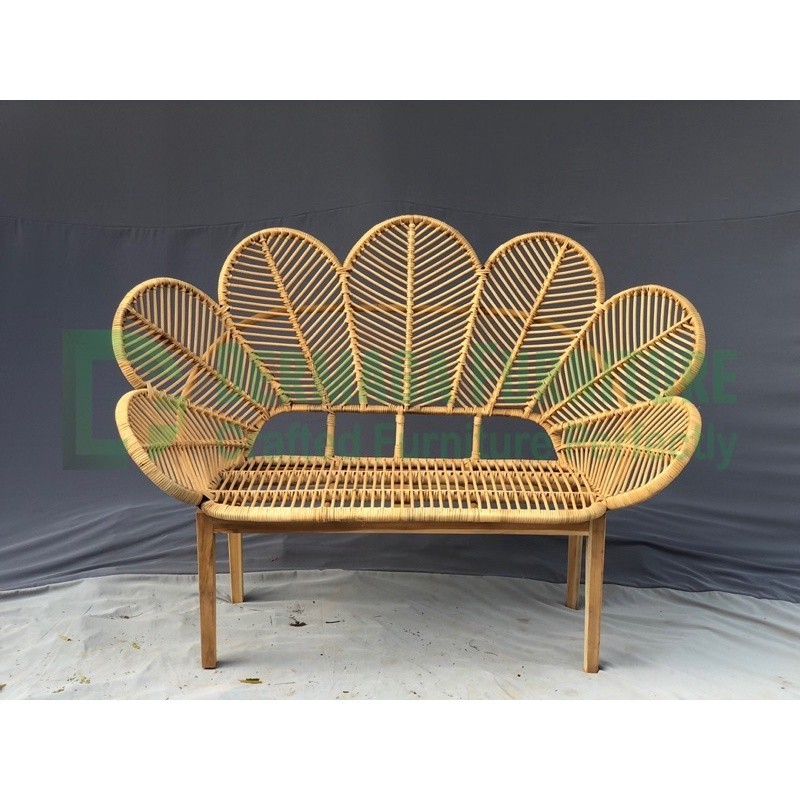 SOFA ROTAN BUNGA KAKI KAYU SOFA PELAMINAN DEKORASI SOFA TUNANGAN TERMURAH KARYA MEBEL  FURNITURE JEP