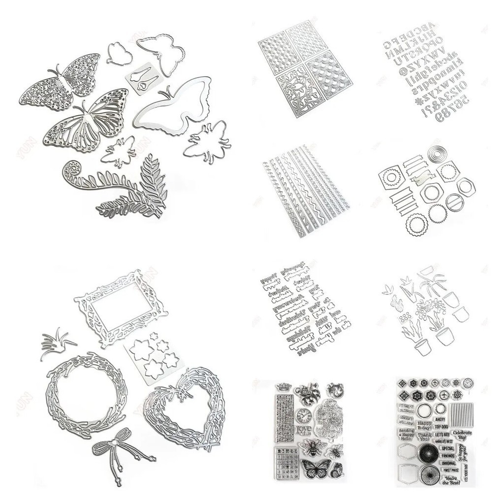 

Butterfly Plant Spider Circular Rectangular Wreath Scrapbook Decoration Stamps Stencils DIY Gift Card Craft Metal Cutting Dies
