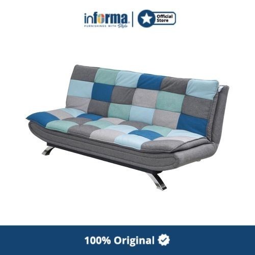 Informa Neo Faith Sofa Bed Fabric Patchwork - Abu-Abu/Biru
