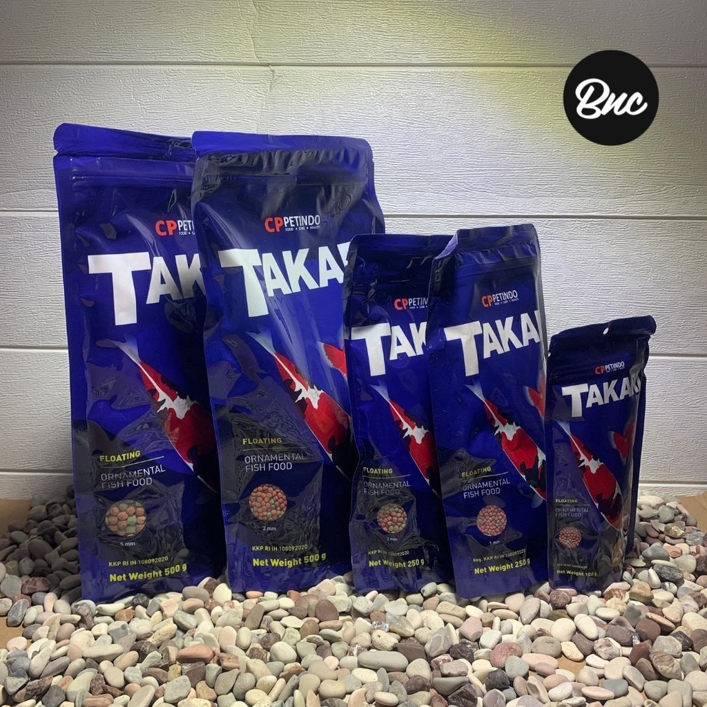 Pakan Ikan Takari 250 gr Pelet Koi Channa Cupang Arwana Komet Diskus Manfish Gurami - 1mm - 2mm
