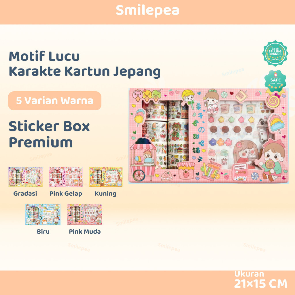 

Niscalla Stiker 1 Set Box Premium Karakter Lucu + Roll Stiker + Pisau Cutter 10x10 / Stiker Super Cute