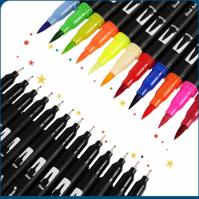 

spidol warna warni sepidol double head drawing art watercolor 1 set - 12 Color