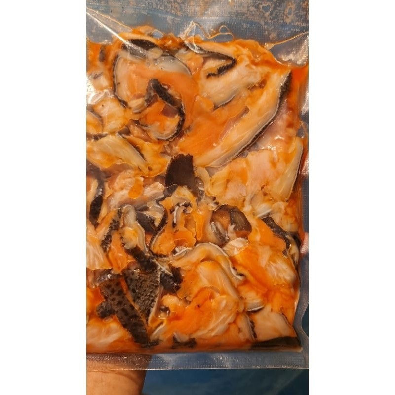 

Tetelan Kulit Daging Salmon