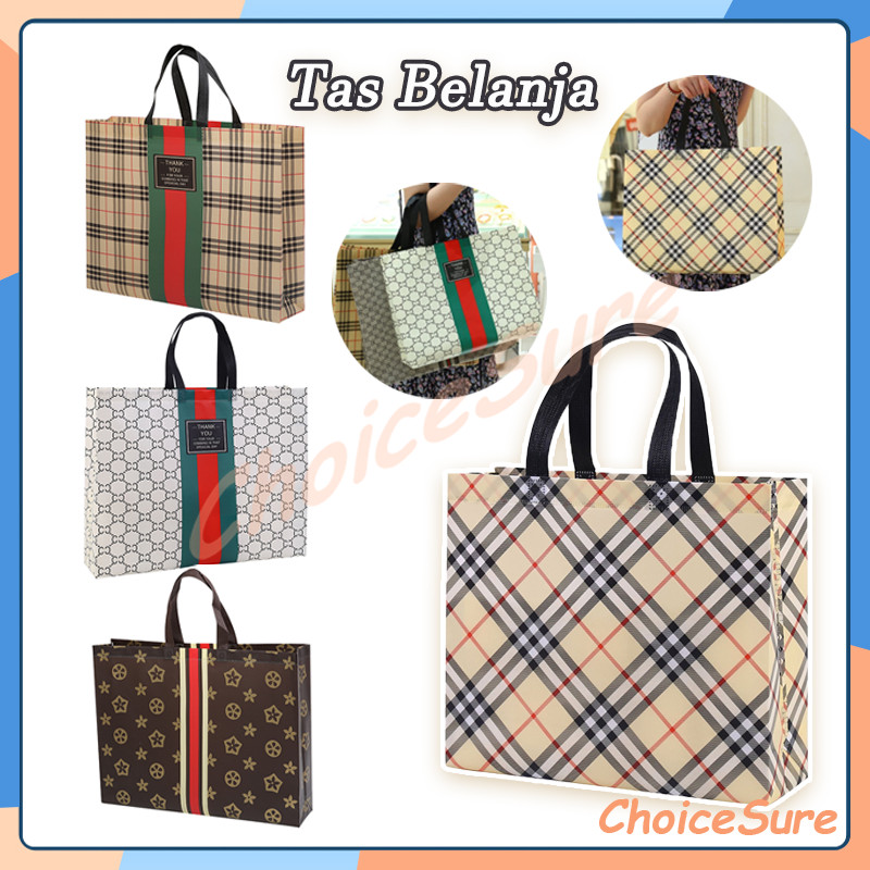 

Tas Belanja / Paper Bag Kain Motif / Premium Goodie Bag / Tas Belanja Bahan Spunbond Bunga Blueberry