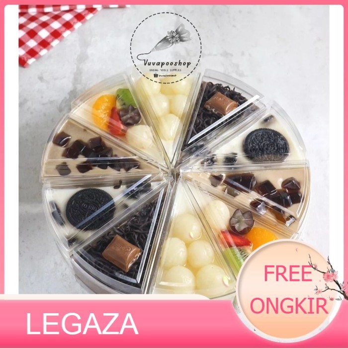 Cup Puding Segitiga isi 10pcs Cup Puding Slice Cake Gelas Puding - Legaza