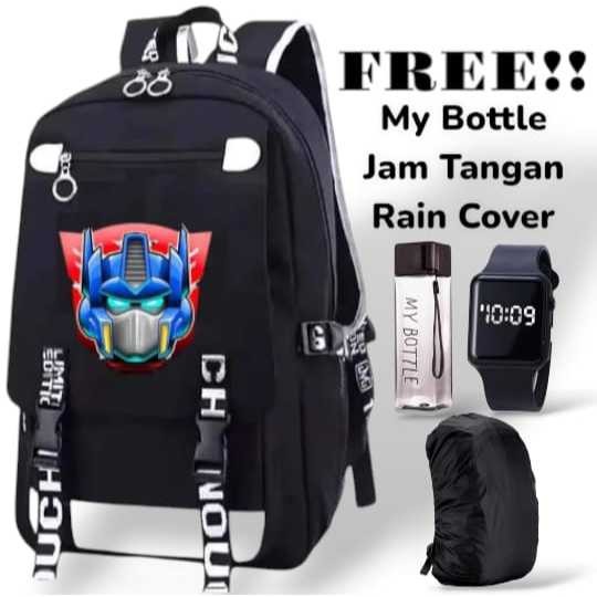 DestinyBags Tas Ransel Sekolah Anak Karakter Transformers OptimusKepala Ransel Anak LakiLaki Terbaru