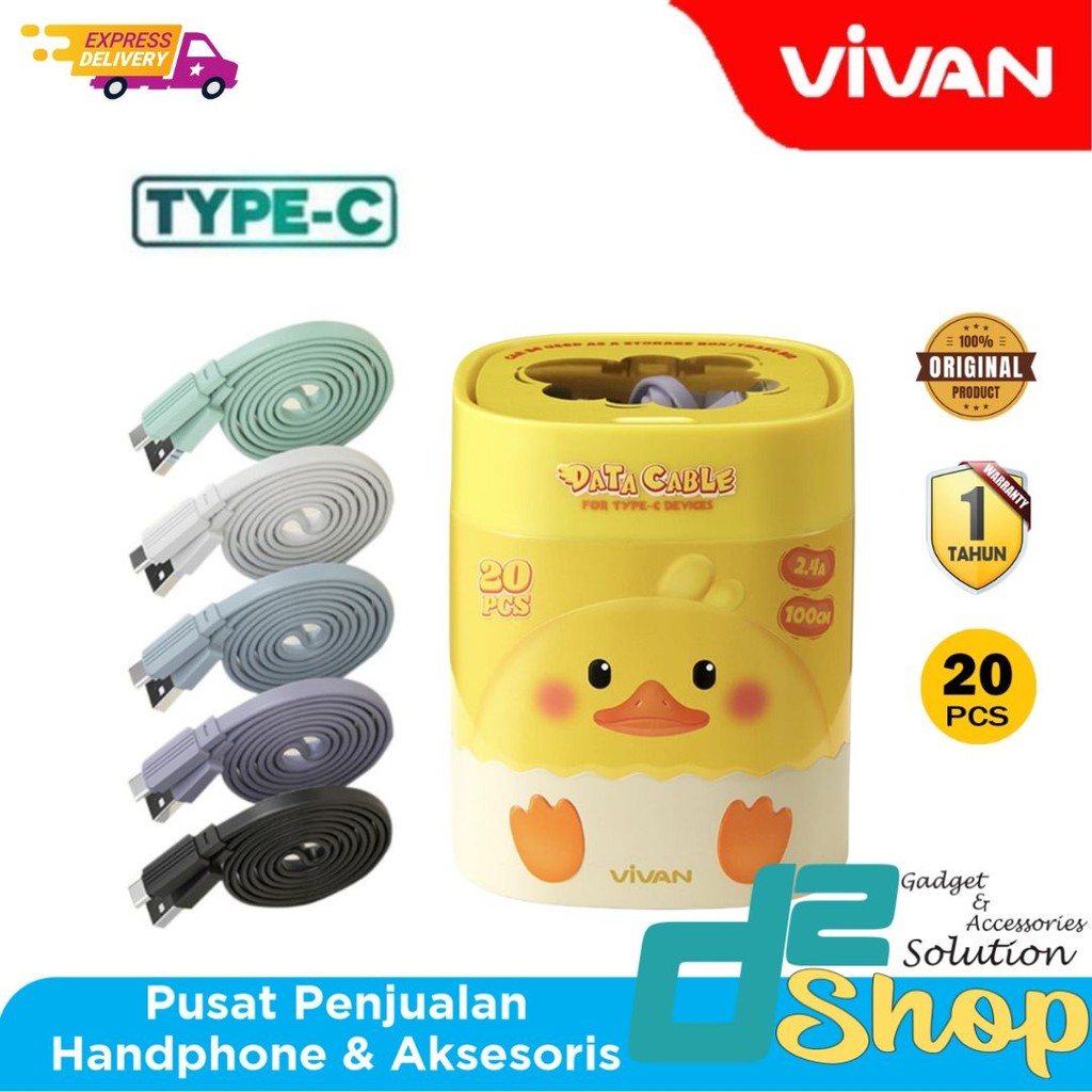 Vivan Kabel Data Type-C CBC100S Kaleng isi 20 PCS