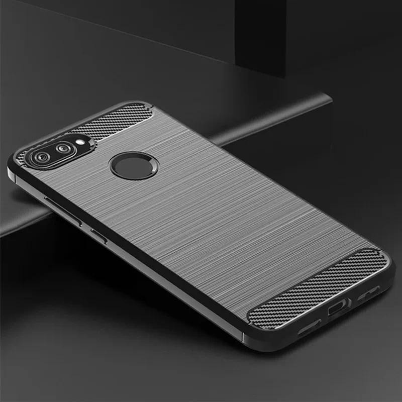 For Xiaomi Mi 8lite mi8 lite mi8lite xiaomi 8 lite 8lite case casing Soft Silicone Carbon Fiber Back