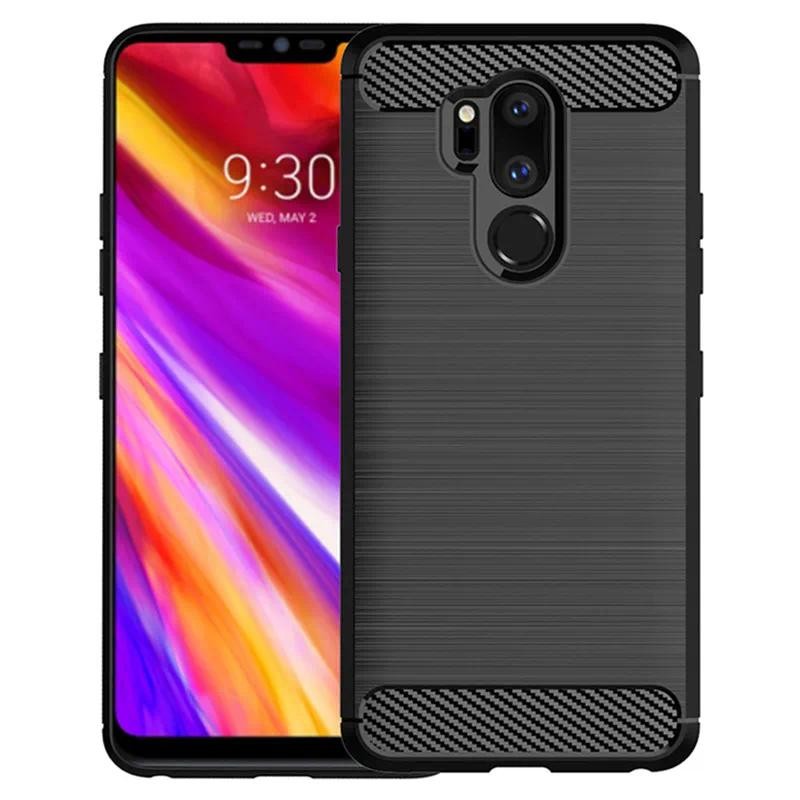 For LG G7 Thinq G7 One lg g7+ thinq LG X5 Q9 One  Phone case casing Soft Silicone Carbon Fiber Back 