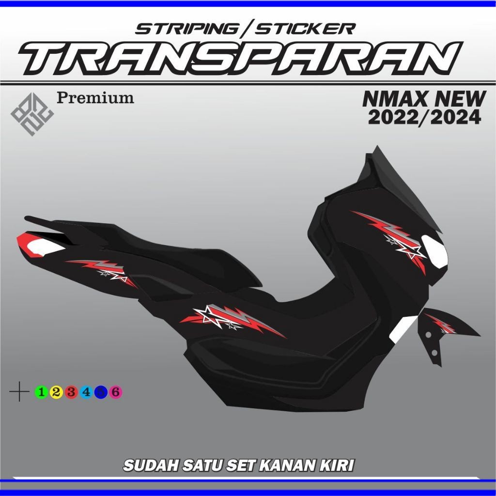 Sticker Striping Transparan UV NMAX 155 New VVA Simple List NMAX 2020 2021 2022 2023 STIKER LIS BENI