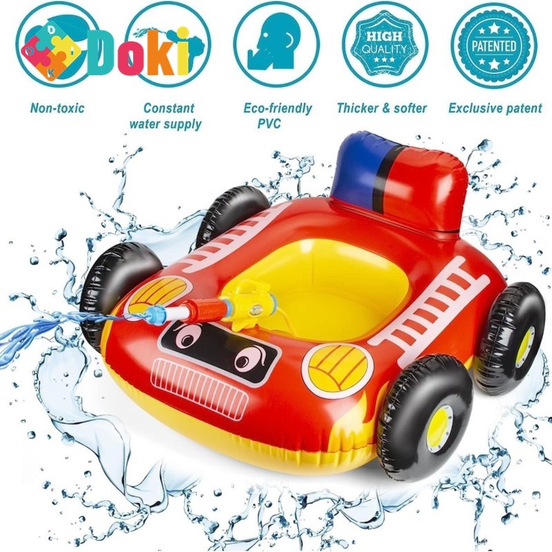 

Dokitoy New Inflatable Car Seat Children's Water Spray Swimming Circle Pool Play Water Toy Water Fire Truck Collision Car