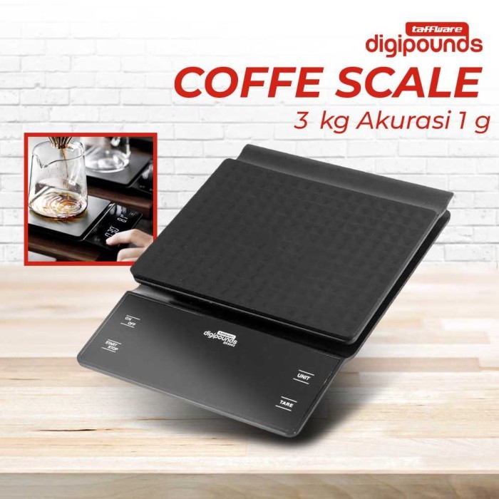 Timbangan Kopi Digital Timer Coffee Scale Digital Coffee Scale Timer Coffee Scale Warna Hitam