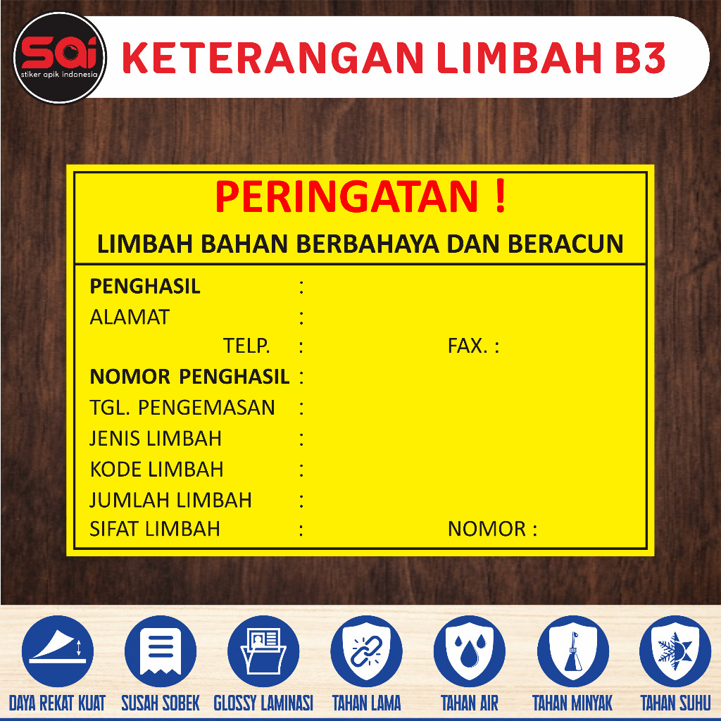 

stiker chromo HVS LABEL LIMBAH B3 - BAHAN BERBAHAYA DAN BERACUN