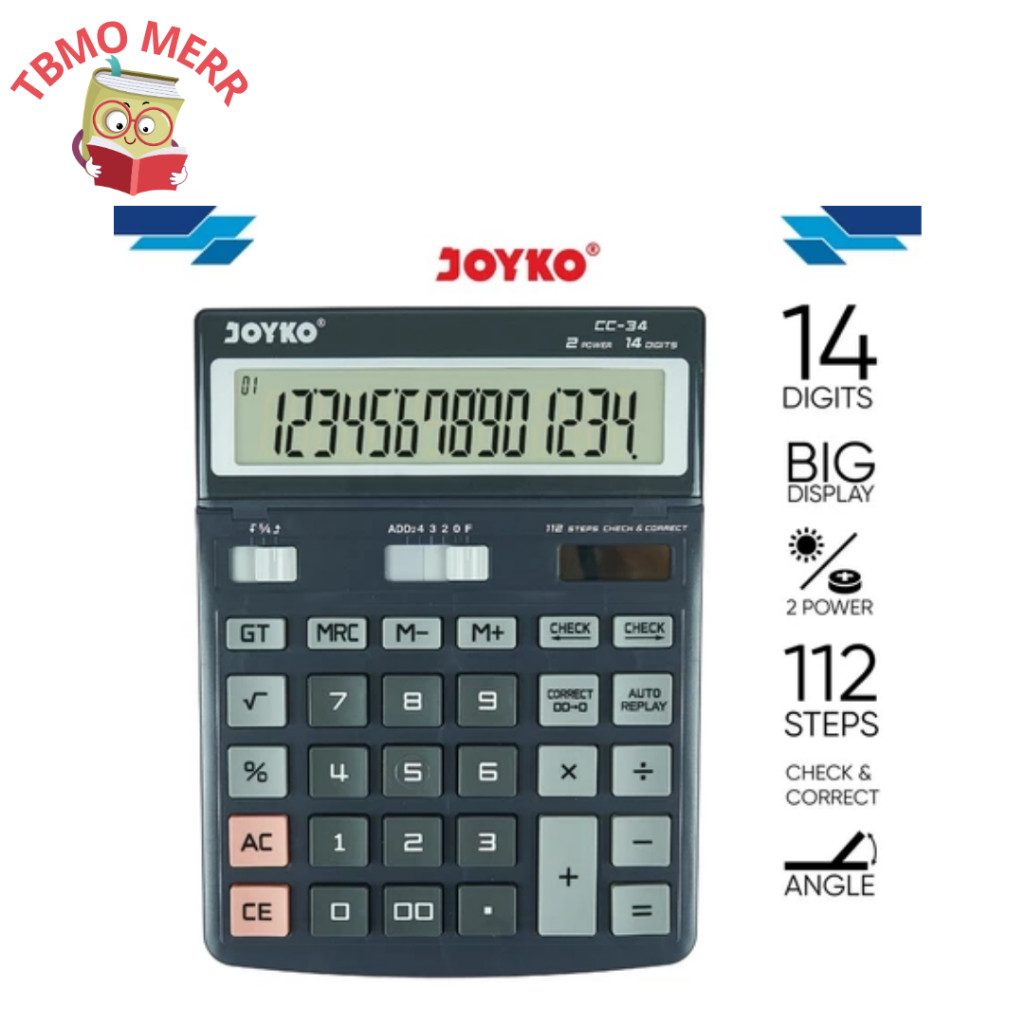 

Kalkulator Joyko CC-34 - Kalkulator 14 Digit Check Correct