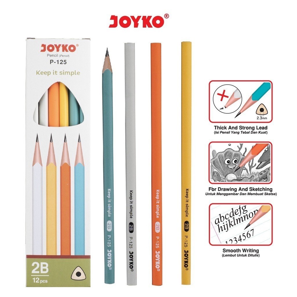 

PSP Pensil 2B Joyko P-125 Rainbow (1 Buah)