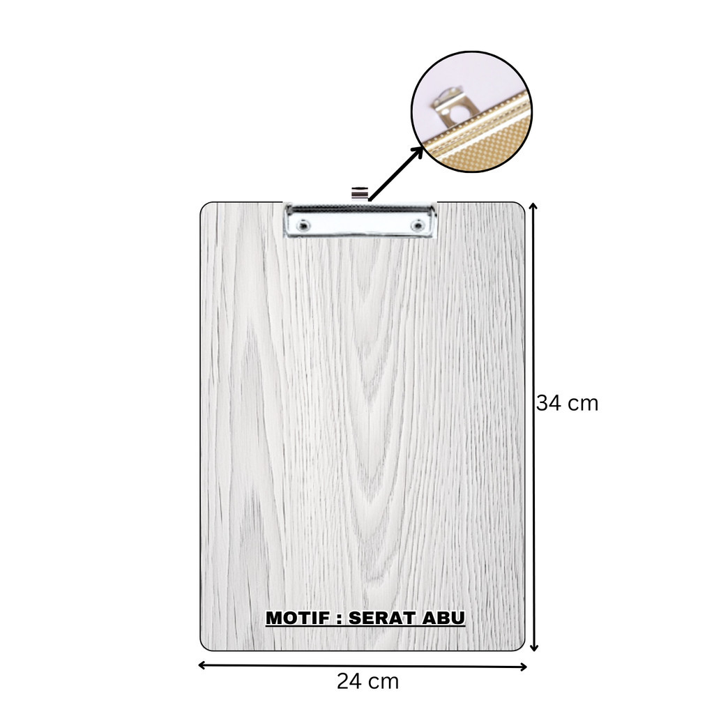 

Clipboard Papan Jalan - Papan Dada Kayu F4 Folio Clip Board / Papan Ujian / M G
