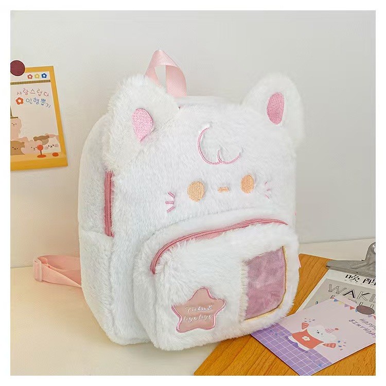 (COD) Tas Kucing TK Anak-anak Tas Ransel Boneka Kerah Bulu Karakter Tas Boneka Bagpack globalshop200
