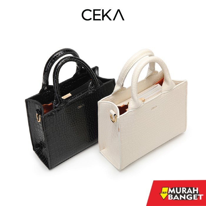 tas selempang wanita simple elegan CEKA Tas Selempang Wanita Sling Bag Original Linan - Black, Dustb