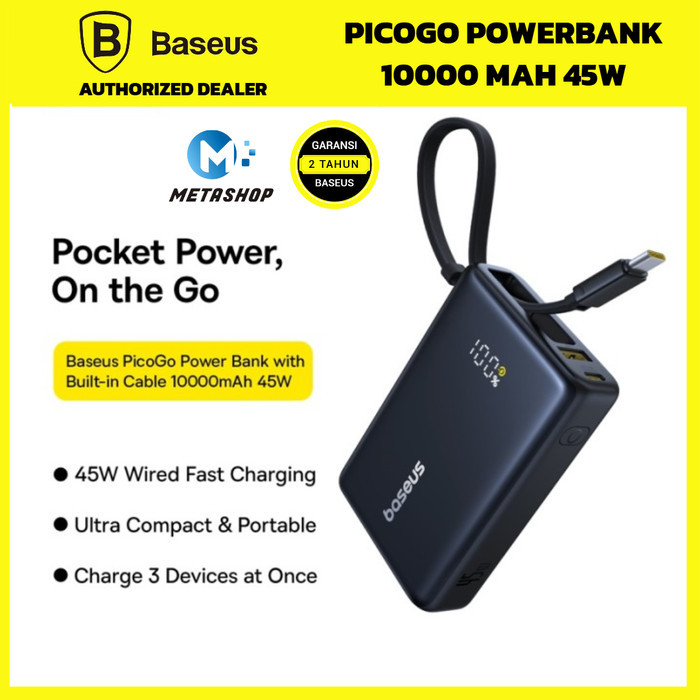 BASEUS PICOGO Power Bank Digital Display 45W 10000MAH Fast Charging Portable Charge