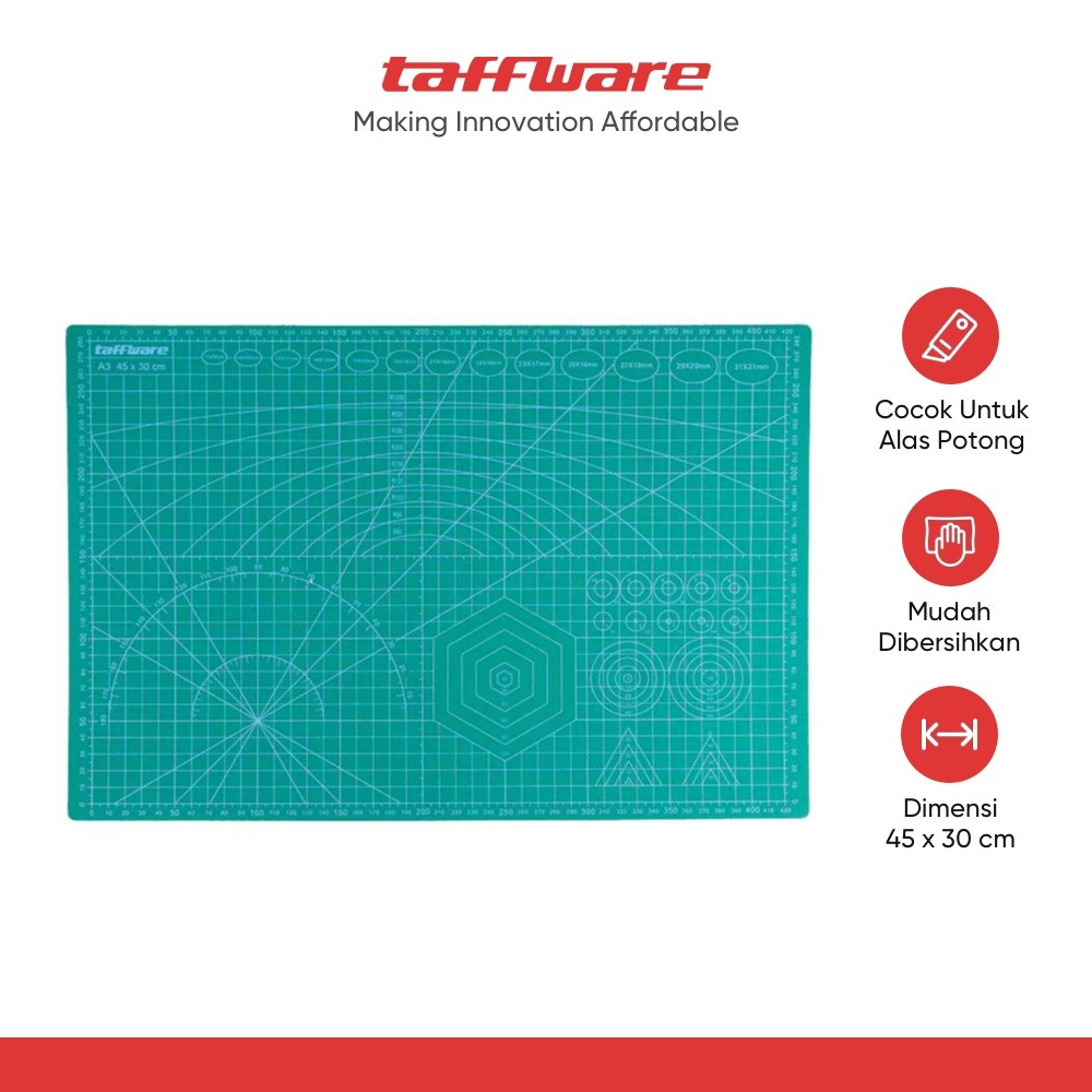 

Taffware Work Cutting Mat Pad A3 45 x 30cm - Green