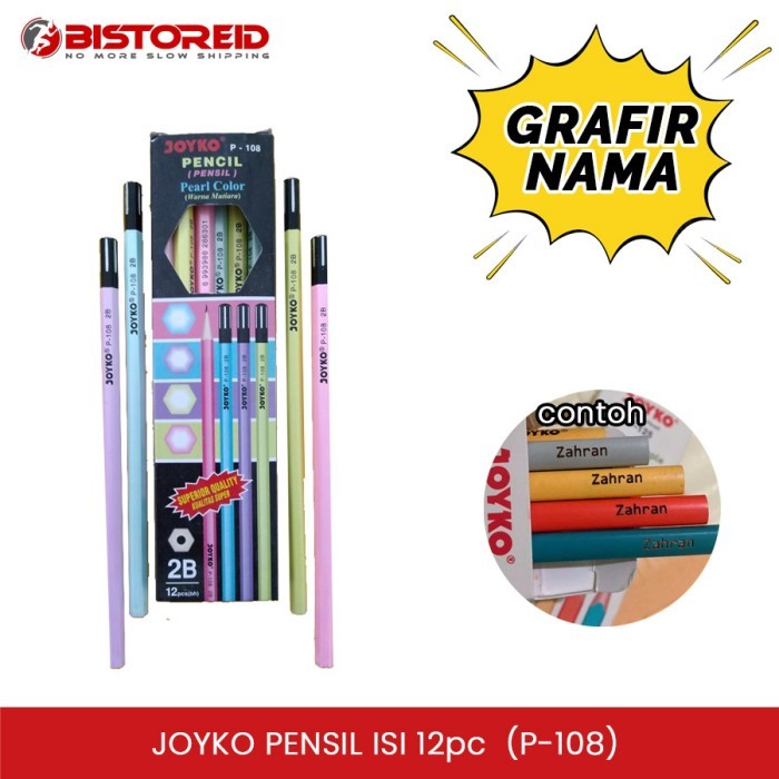 

[GRAFIR NAMA] JOYKO P-108 PENSIL 2B PEARL COLOR 1 PAK ISI 12PCS