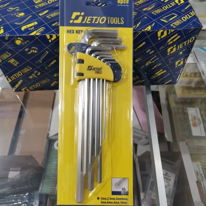 JETJO TOOLS kunci L hex 8 pcs panjang kunci  L set lakoni pro