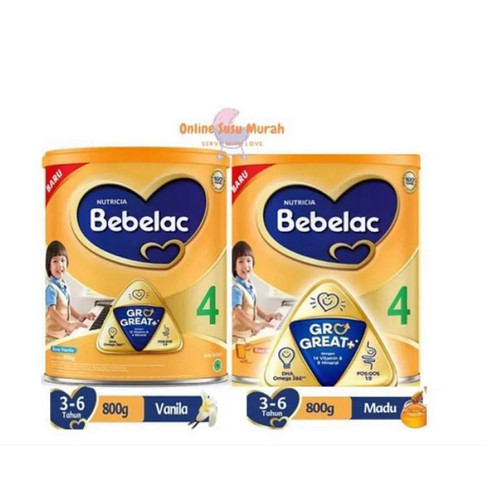 

BEBELAC 4 USIA 4-6 TAHUN MADU/VANILA 800gr SUSU FORMULA ANAK