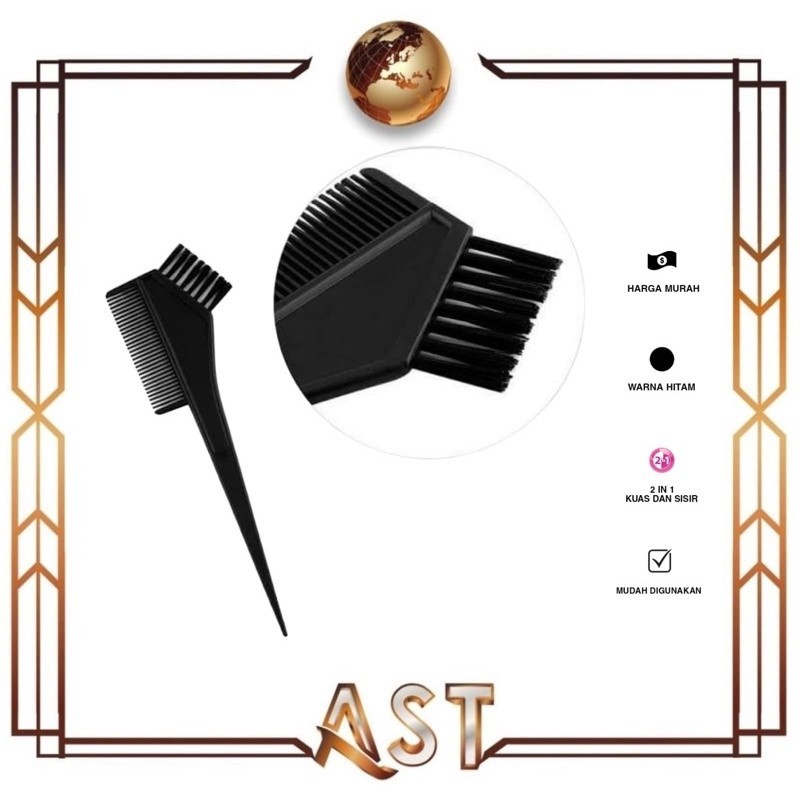 Sisir Semir Rambut Kuas Cat Warna Hair comb Hitam cowok cewek