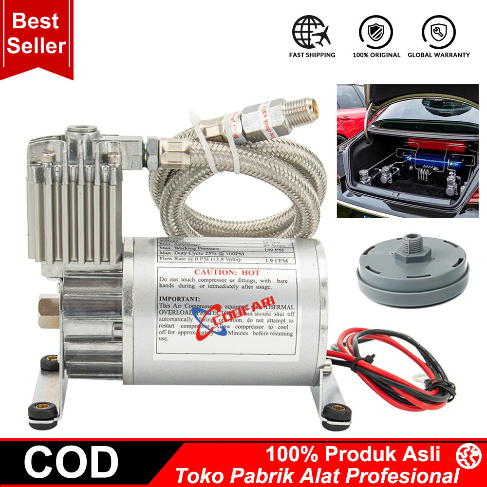 Motor Kompresor Angin telolet 12V 24V Universal Air Suspension Compressor 150psi Air Pump Portable