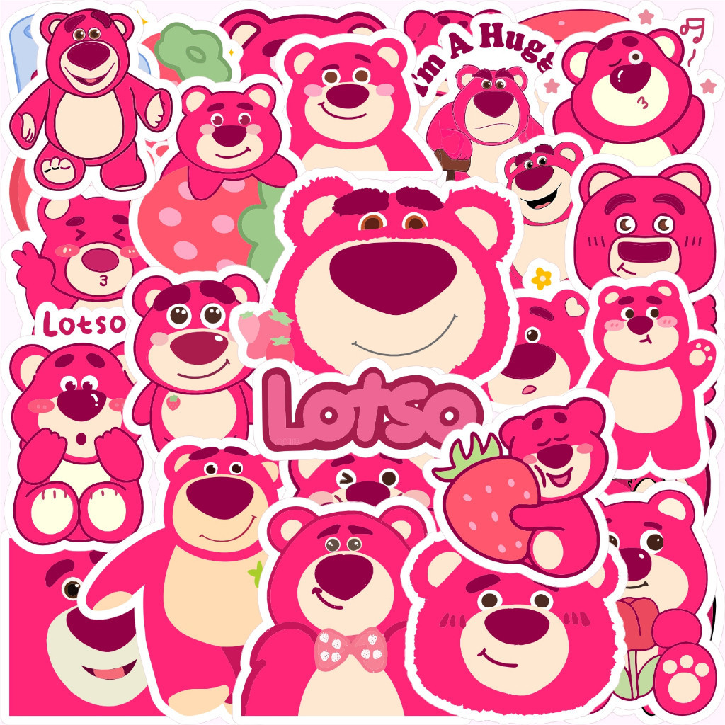 

50 PCS STIKER LUCU LOTSO BEAR PINK TOY STORY AESTHETIC UNTUK CASE HP TUMBLR HELM LAPTOP