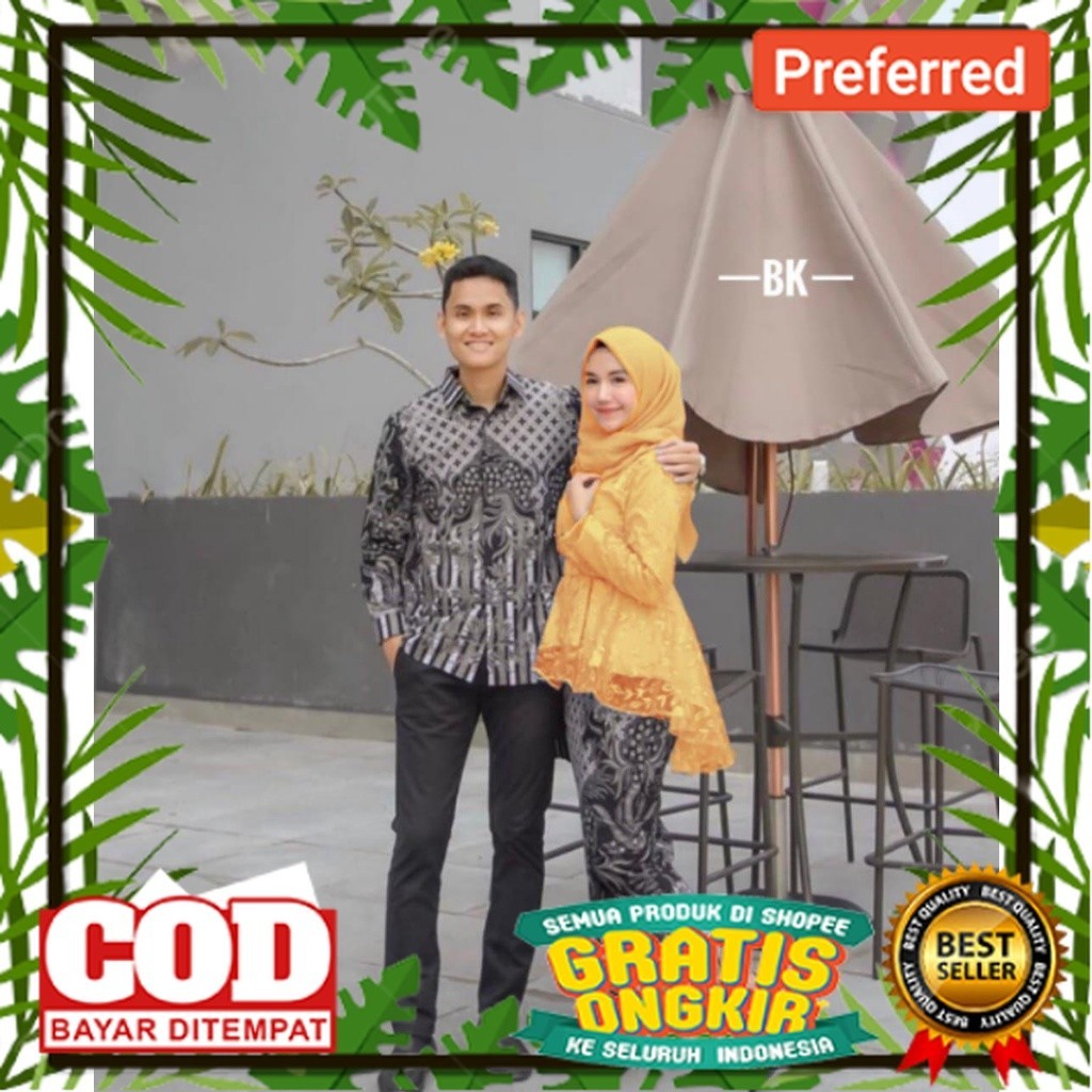 ADA JUMBO BAJU COUPLE KEBAYA TERBARU BROKAT KEMEJA BATIK ANNABEL PINGUIN PASANGAN  LAMARAN MURAH BAJ