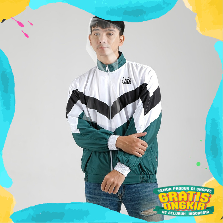 Mcvois Jaket Retro Pria Wanita Jacket Sport Premium Distro/ putih Rmy Hijau coklat Pink