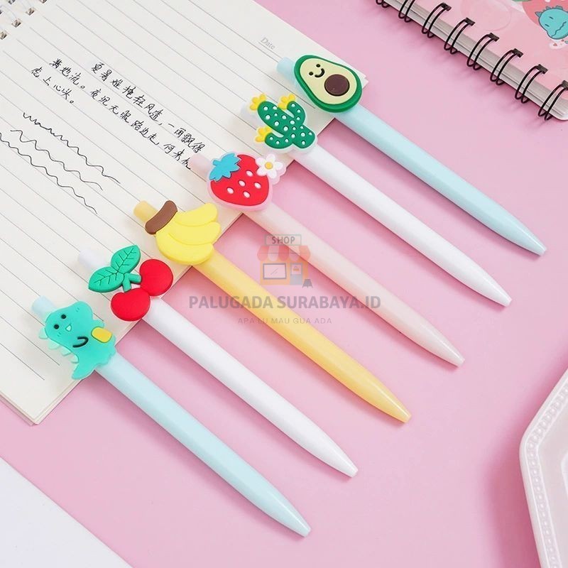 

⭐ PGS ⭐Pulpen Gel Motif Karakter Buah Lucu Pastel